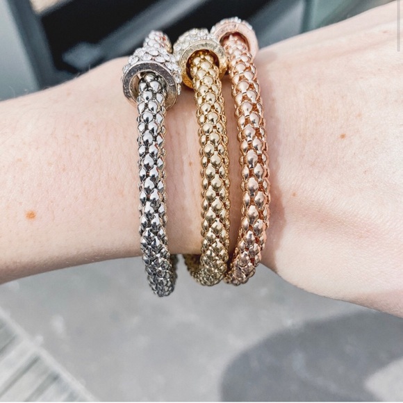 Stackable bracelets 3 tone (set) - Picture 4 of 5